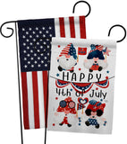 July 4 Gnome - Bugs Frogs Garden Friends Vertical Impressions Decorative Flags HG120305 Made In USA