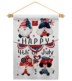 July 4 Gnome - Bugs Frogs Garden Friends Vertical Impressions Decorative Flags HG120305 Made In USA