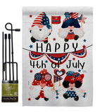 July 4 Gnome - Bugs Frogs Garden Friends Vertical Impressions Decorative Flags HG120305 Made In USA