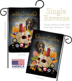 Ghosts Goblins and Goodies - Halloween Fall Vertical Impressions Decorative Flags HG112007 Made In USA