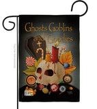 Ghosts Goblins and Goodies - Halloween Fall Vertical Impressions Decorative Flags HG112007 Made In USA