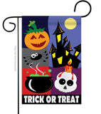 Trick or Treat Night - Halloween Fall Vertical Applique Decorative Flags HG112048 Imported