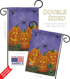 3 Pumpkins - Halloween Fall Vertical Impressions Decorative Flags HG112054 Made In USA