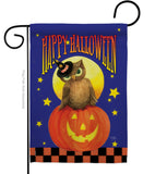 Owl Sitting on Jack-O-Lantern - Halloween Fall Vertical Impressions Decorative Flags HG112069 Made In USA