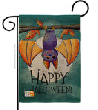 Happy Halloween Bat - Halloween Fall Vertical Impressions Decorative Flags HG112076 Made In USA