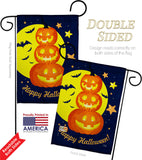 Pumpkin Trio - Halloween Fall Vertical Impressions Decorative Flags HG112107 Made In USA