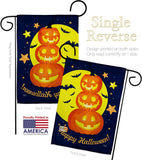 Pumpkin Trio - Halloween Fall Vertical Impressions Decorative Flags HG112107 Made In USA