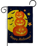 Pumpkin Trio - Halloween Fall Vertical Impressions Decorative Flags HG112107 Made In USA