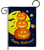 Pumpkin Trio - Halloween Fall Vertical Impressions Decorative Flags HG112107 Made In USA