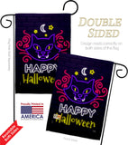 Neon Halloween Cat - Halloween Fall Vertical Impressions Decorative Flags HG112108 Made In USA