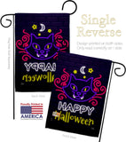 Neon Halloween Cat - Halloween Fall Vertical Impressions Decorative Flags HG112108 Made In USA