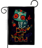 Skull Cat - Halloween Fall Vertical Impressions Decorative Flags HG112110 Made In USA