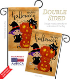 Playful Witch - Halloween Fall Vertical Impressions Decorative Flags HG112113 Made In USA