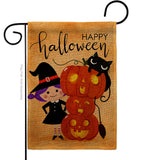 Playful Witch - Halloween Fall Vertical Impressions Decorative Flags HG112113 Made In USA