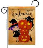 Playful Witch - Halloween Fall Vertical Impressions Decorative Flags HG112113 Made In USA