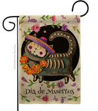 Dia De Muertos Cat - Halloween Fall Vertical Impressions Decorative Flags HG112114 Made In USA