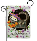 Dia De Muertos Cat - Halloween Fall Vertical Impressions Decorative Flags HG112114 Made In USA