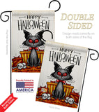 Kitty O Ween - Halloween Fall Vertical Impressions Decorative Flags HG130409 Made In USA