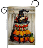 Witch Pumpkins - Halloween Fall Vertical Impressions Decorative Flags HG137633 Made In USA