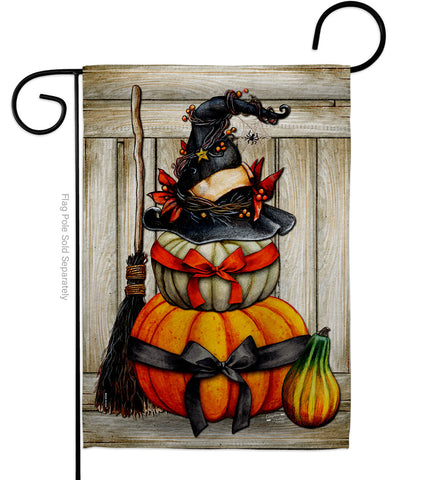 Witch Pumpkins - Halloween Fall Vertical Impressions Decorative Flags HG137633 Made In USA
