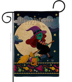 Happy Halloween Witch - Halloween Fall Vertical Impressions Decorative Flags HG192218 Made In USA