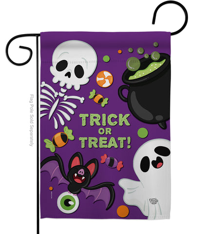Trick ot Treat - Halloween Fall Vertical Impressions Decorative Flags HG192255 Made In USA