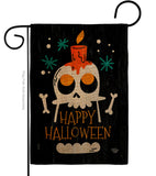 Happy Skull - Halloween Fall Vertical Impressions Decorative Flags HG192664 Made In USA