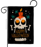 Happy Skull - Halloween Fall Vertical Impressions Decorative Flags HG192664 Made In USA