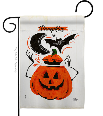 Pumpkins Night - Halloween Fall Vertical Impressions Decorative Flags HG192676 Made In USA