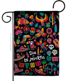 Fiesta Dia de Muertos - Halloween Fall Vertical Impressions Decorative Flags HG192694 Made In USA