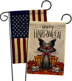 Kitty O Ween - Halloween Fall Vertical Impressions Decorative Flags HG130409 Made In USA