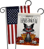 Kitty O Ween - Halloween Fall Vertical Impressions Decorative Flags HG130409 Made In USA