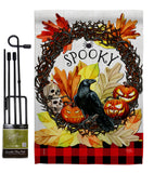 Spooky Wreath - Halloween Fall Vertical Impressions Decorative Flags HG112002 Made In USA
