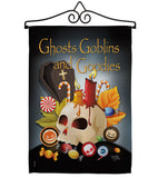 Ghosts Goblins and Goodies - Halloween Fall Vertical Impressions Decorative Flags HG112007 Made In USA