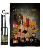 Ghosts Goblins and Goodies - Halloween Fall Vertical Impressions Decorative Flags HG112007 Made In USA