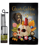 Ghosts Goblins and Goodies - Halloween Fall Vertical Impressions Decorative Flags HG112007 Made In USA