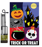 Trick or Treat Night - Halloween Fall Vertical Applique Decorative Flags HG112048 Imported