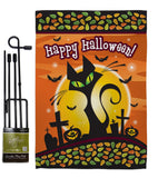 Halloween Black Cat - Halloween Fall Vertical Impressions Decorative Flags HG112050 Made In USA