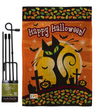Halloween Black Cat - Halloween Fall Vertical Impressions Decorative Flags HG112050 Made In USA