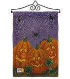 3 Pumpkins - Halloween Fall Vertical Impressions Decorative Flags HG112054 Made In USA