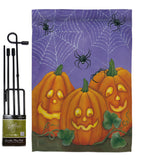 3 Pumpkins - Halloween Fall Vertical Impressions Decorative Flags HG112054 Made In USA