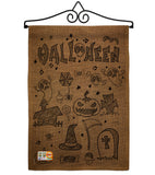 Halloween Doodles - Halloween Fall Vertical Impressions Decorative Flags HG112061 Made In USA