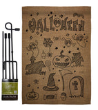 Halloween Doodles - Halloween Fall Vertical Impressions Decorative Flags HG112061 Made In USA