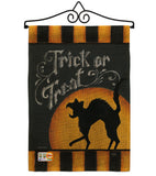 Black Cat Creeping - Halloween Fall Vertical Impressions Decorative Flags HG112075 Made In USA