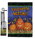 Halloween Welcome - Halloween Fall Vertical Impressions Decorative Flags HG112079 Made In USA