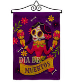 Lady Dia De Muertos - Halloween Fall Vertical Impressions Decorative Flags HG112091 Made In USA