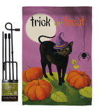 Halloween Cat - Halloween Fall Vertical Impressions Decorative Flags HG112095 Made In USA