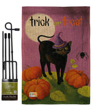 Halloween Cat - Halloween Fall Vertical Impressions Decorative Flags HG112095 Made In USA