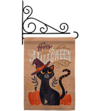 Witchy Cat - Halloween Fall Vertical Impressions Decorative Flags HG112101 Made In USA