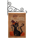 Witchy Cat - Halloween Fall Vertical Impressions Decorative Flags HG112101 Made In USA